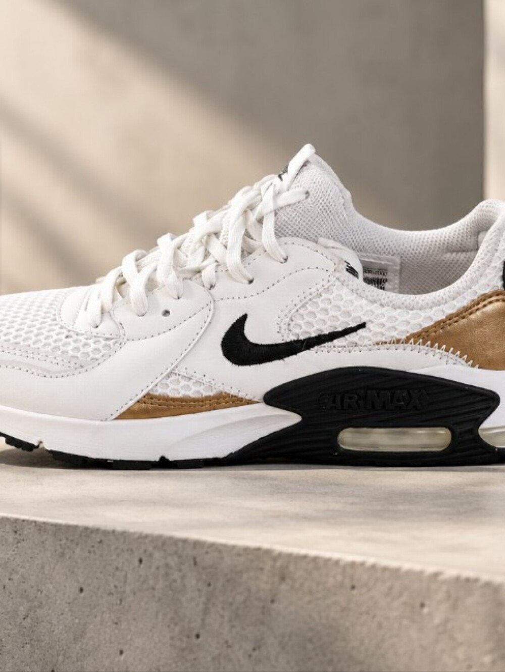 Nike Women's White Black Gold Air Max Runner